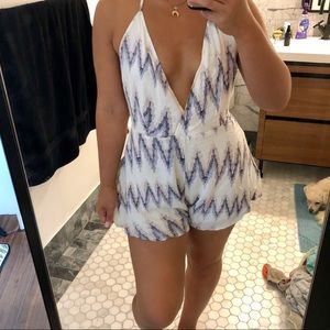 Audrey 3+1 backless Chevron Romper*NWT*